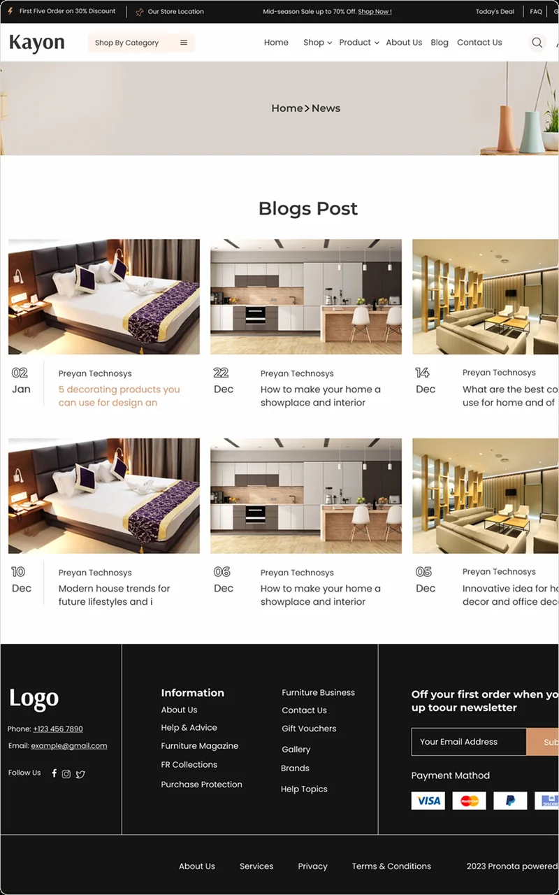 Blog page designed by BrandUs