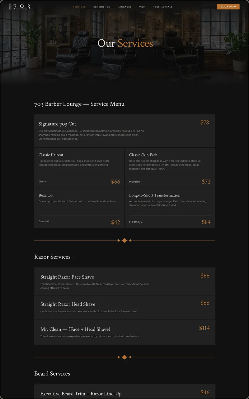 Services page designed by BrandUs