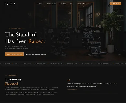 703 Barber Lounge – From Cluttered to Crafted. A Premium Digital Experience