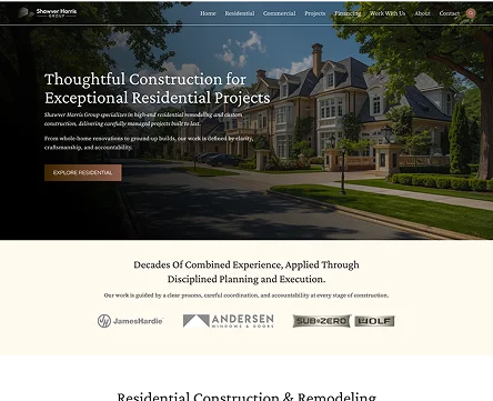 Shawver Harris Group – A More Refined Digital Experience for Residential and Commercial Construction
