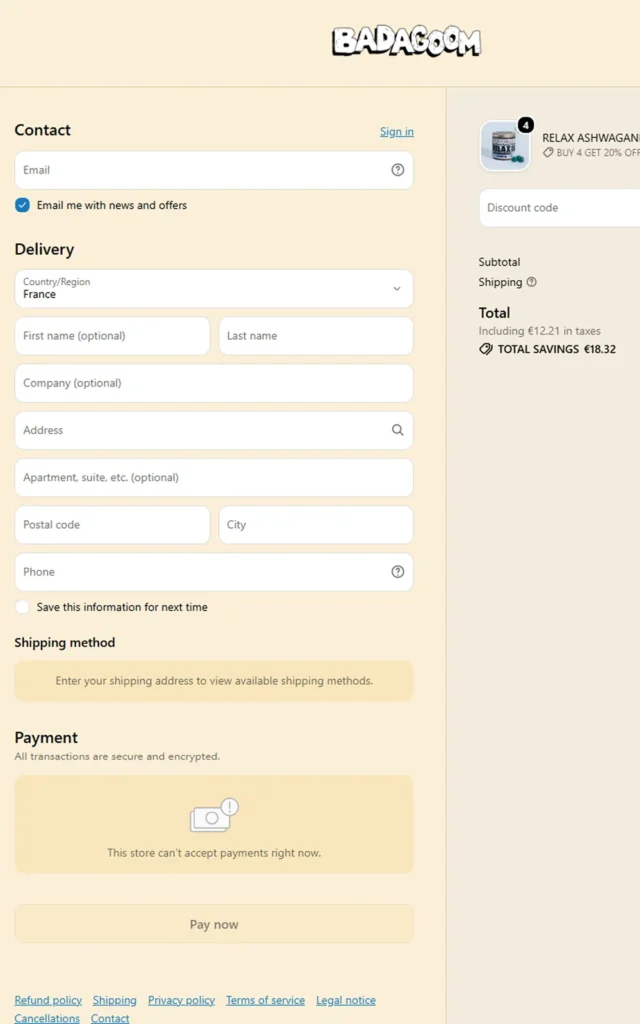 Checkout · real BrandUs screenshot