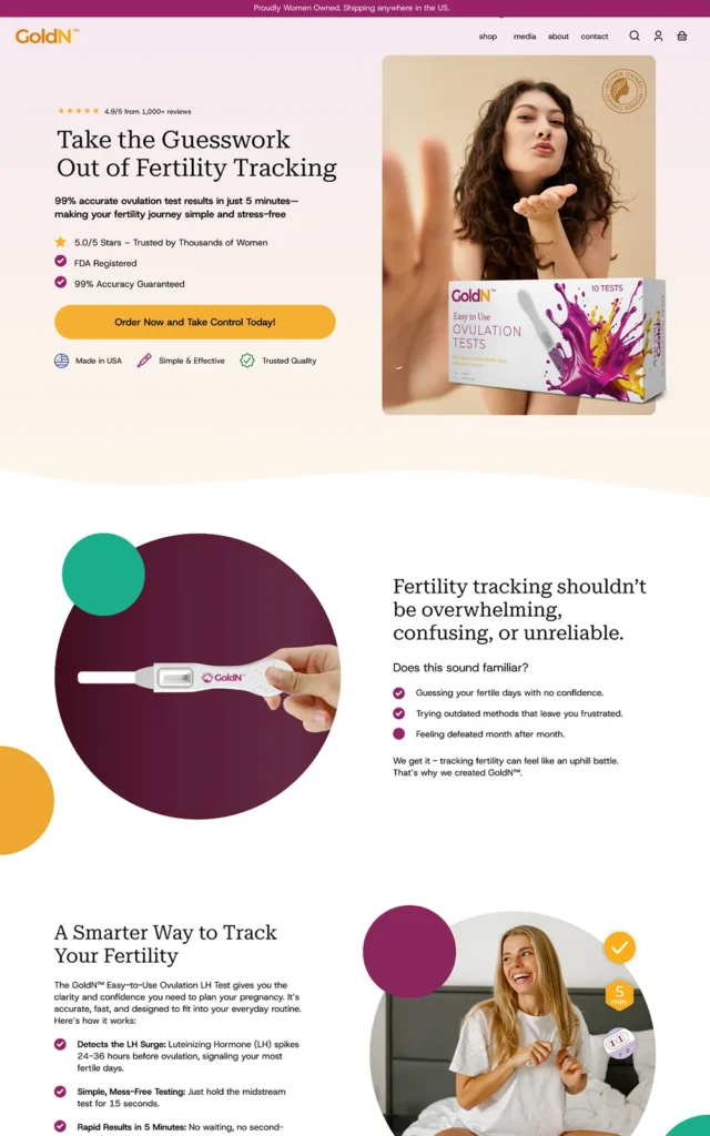Direct-response landing pages · real BrandUs screenshot