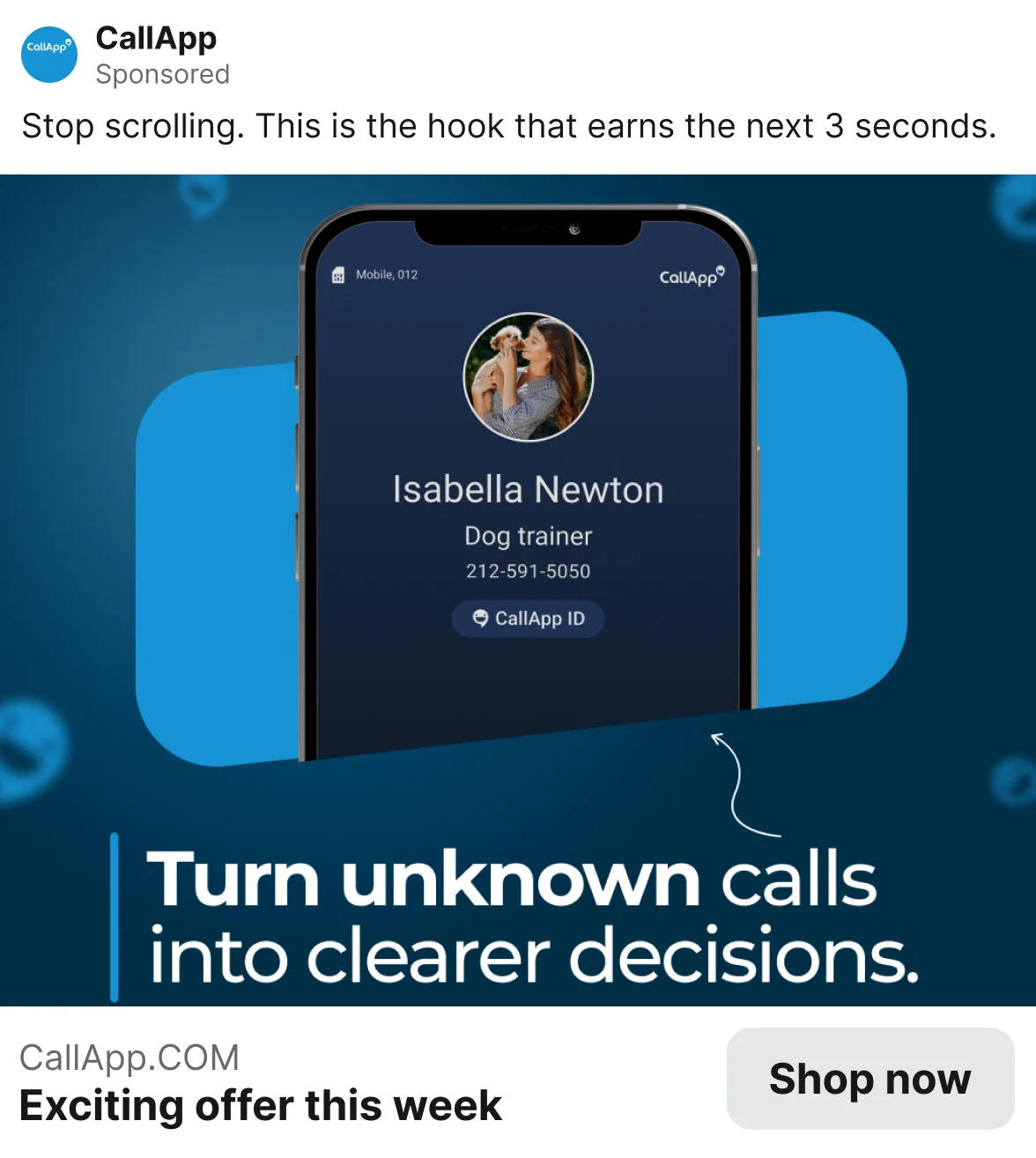 a sponsored post in a social feed on a phone