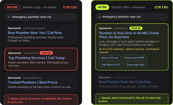 Leak 3 · before/after illustration