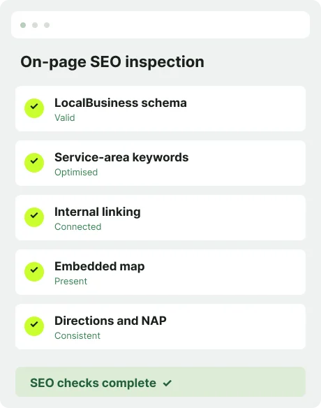 Local on-page & schema