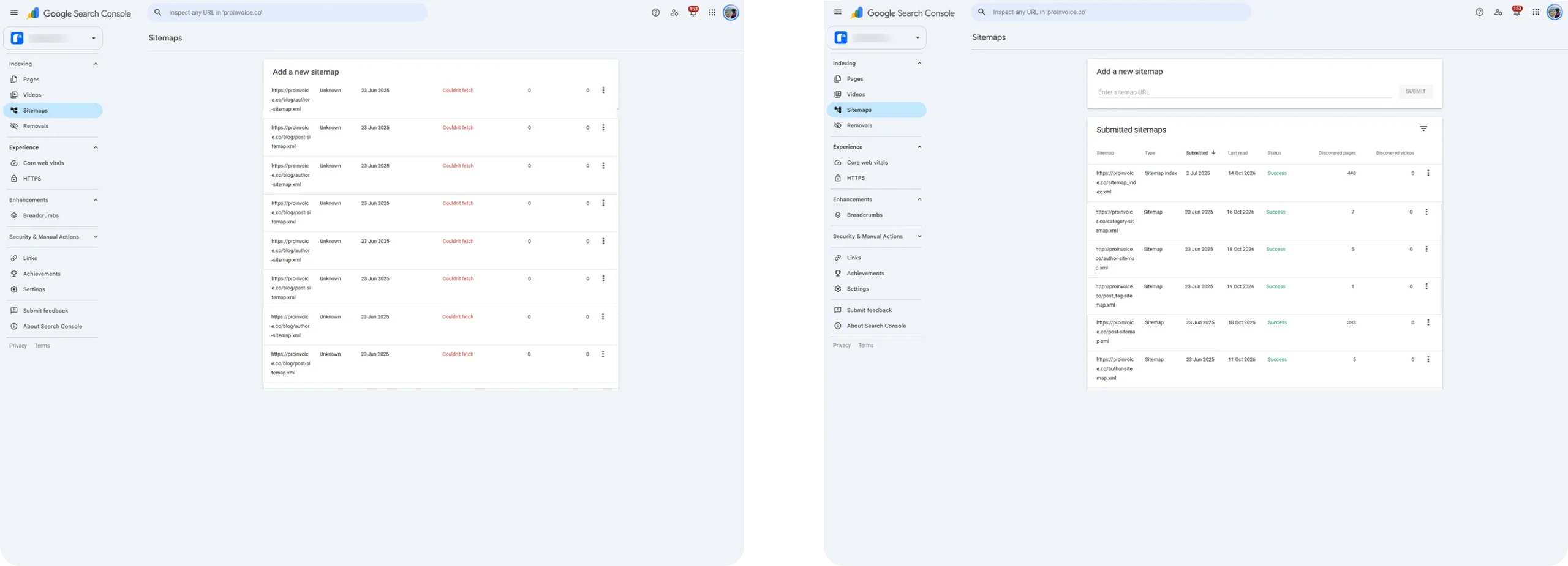Before and after illustration: Google can't crawl or load your pages properly, then clean crawl, fast pages